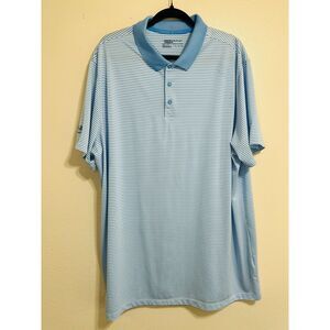 Nike Golf Men's Blue/White Striped Polo Dri-Fit With Access Logo on Arm Size XXL